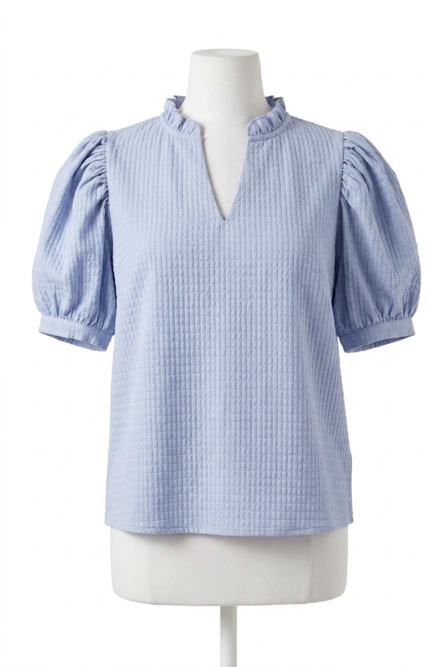 NEW GLAM terri blouse in baby blue